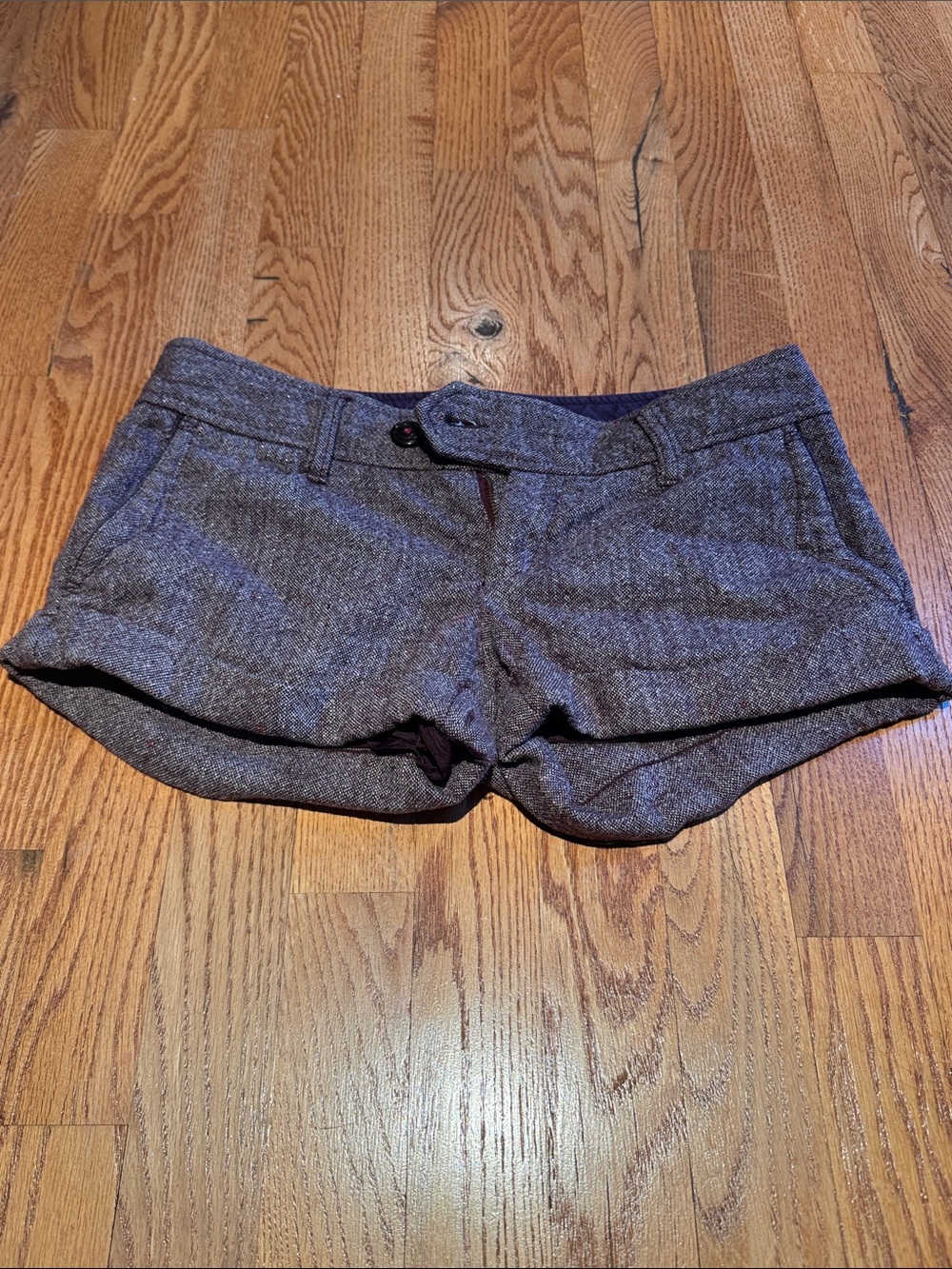 American Eagle vintage wool blend micro shorts in sparkle brown size 2